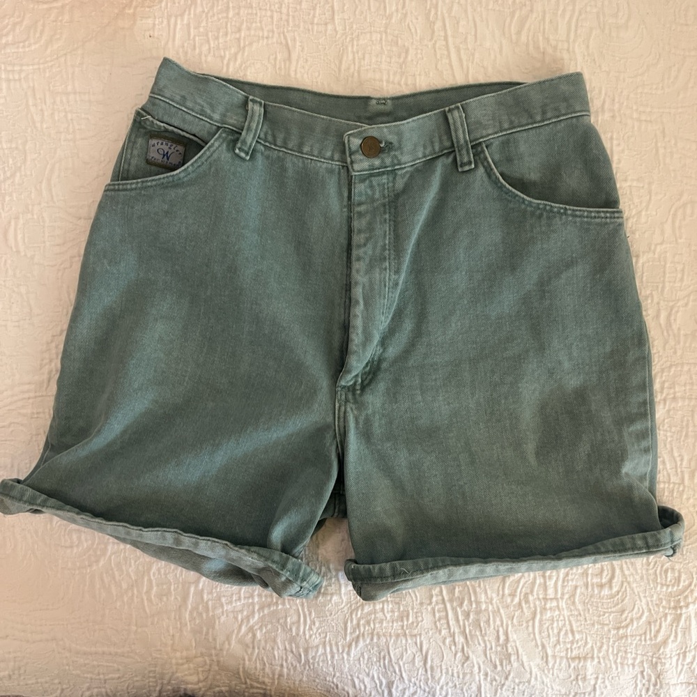 Women’s Green Denim Shorts
